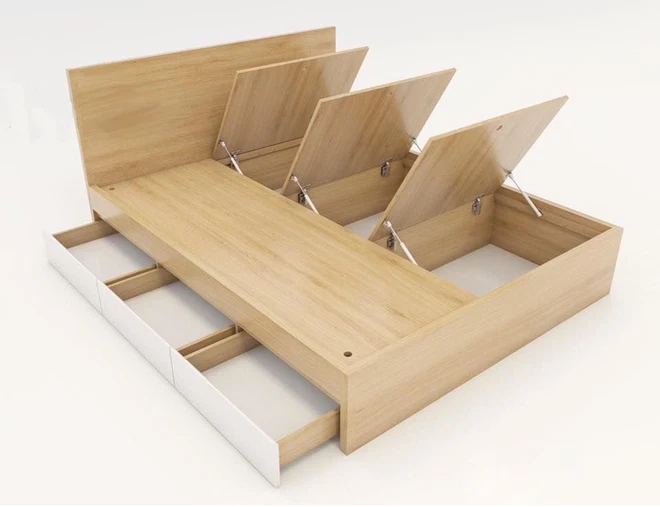 Sử dụng hệ giường gỗ tích hợp nhiều công năng- Hình 4