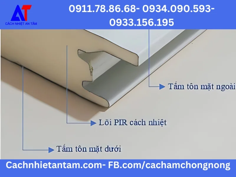 Cấu tạo tấm panel pir cách nhiệt