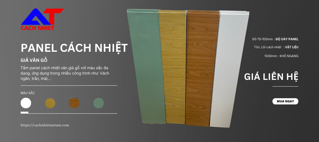 Baner tấm panel cách nhiệt giả vân gỗ