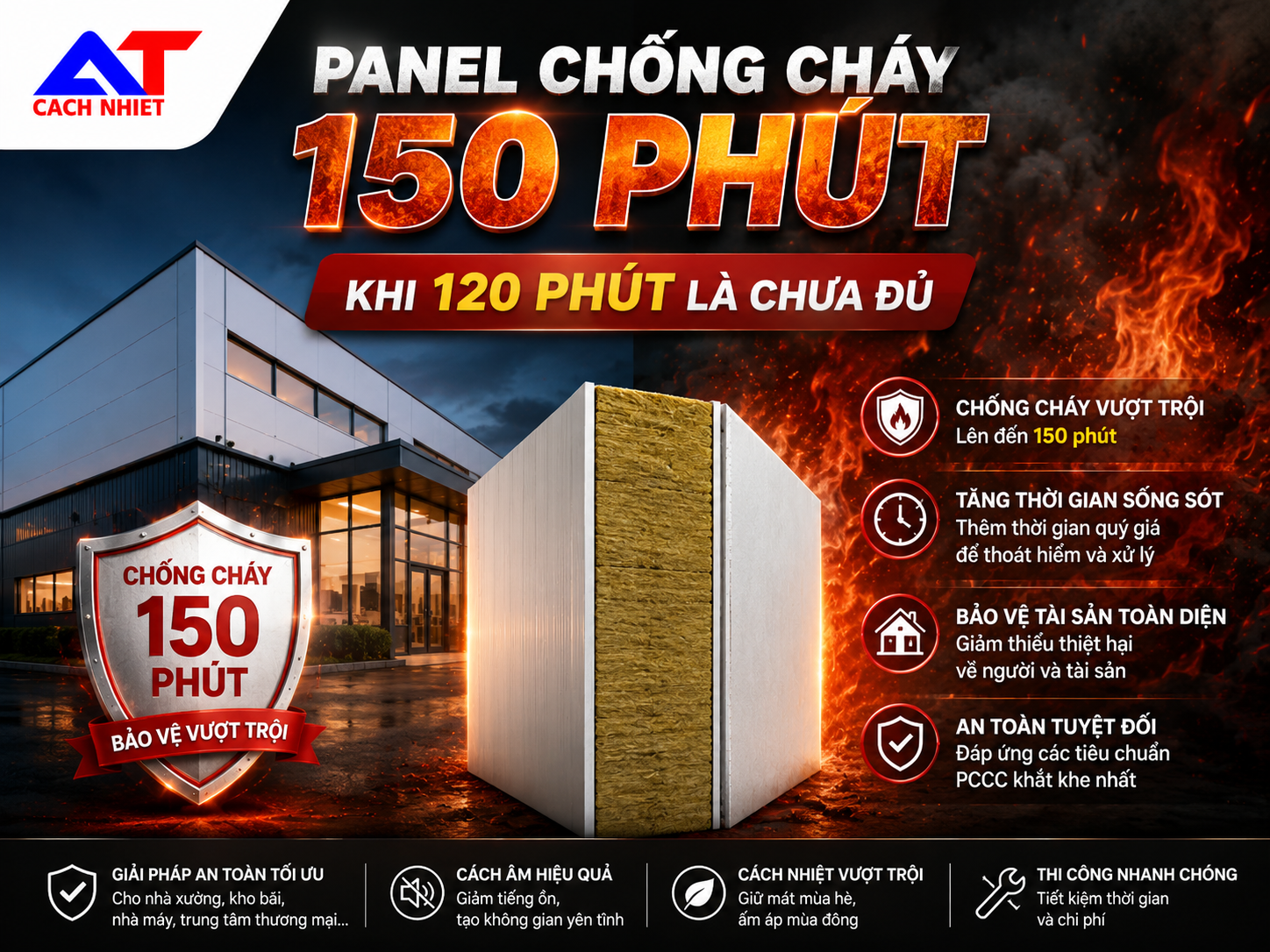 Panel Chống Cháy 150 Phút: Khi 120 Phút Là Chưa Đủ