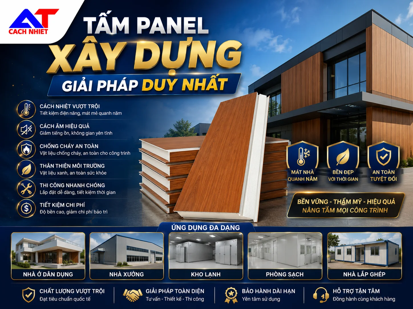 Tấm Panel Xây Dựng: Giải Pháp Duy Nhất Giải Quyết Cùng Lúc Bài Toán Nóng Nực, Tốn Điện Và Chi Phí Thi Công Đội Vốn 1 Tấm Panel Xây Dựng