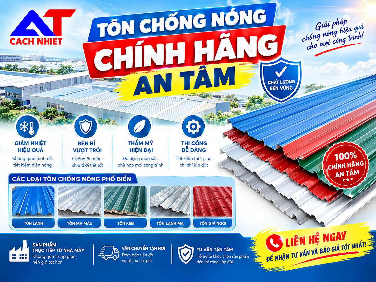 Cách Nhận Biết Tôn Chống Nóng Chính Hãng An Tâm 2 Tôn chống nóng